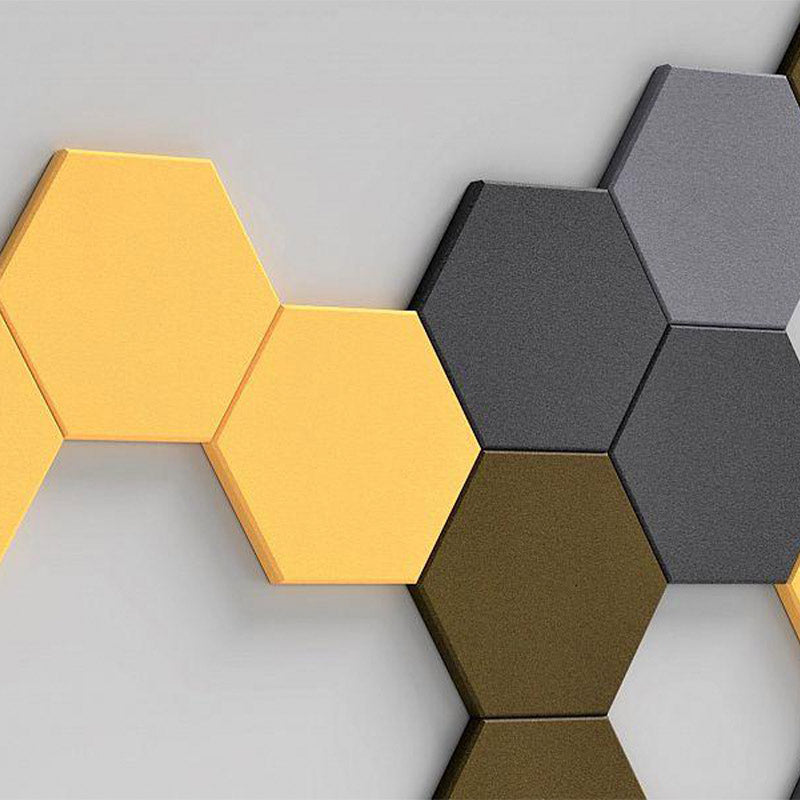 Sound Reduction Wall Hexagon Soundproof Polyester Acoustic Panel - Aucustic Panels And