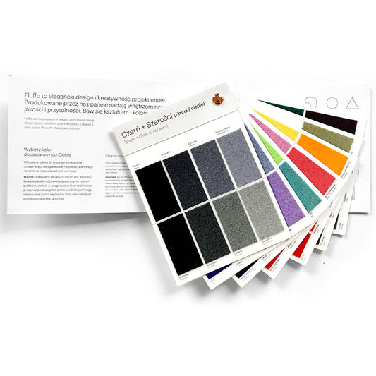 Fluffo - FLUFFO Colour Sample Swatch Booklet - Muffle Acoustics Limited