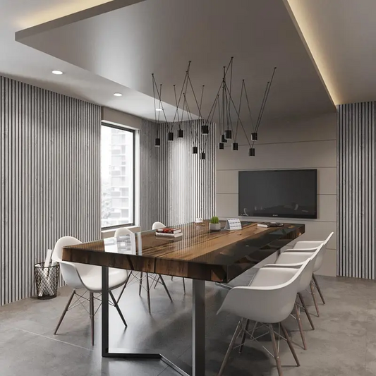Muffle Acoustics Limited - MuffleTimber | Acoustic Slat Wood Wall Panel - Siberian Oak (Black Felt) - Muffle Acoustics Limited